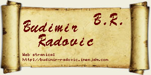 Budimir Radović vizit kartica